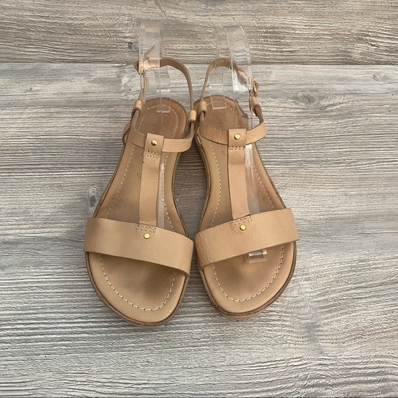 All leather Elizabeth and James Cree blush taupe sandals size 8 t strap - Picture 6 of 11